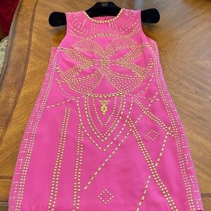 Versace Pink Dress with Gold Accents